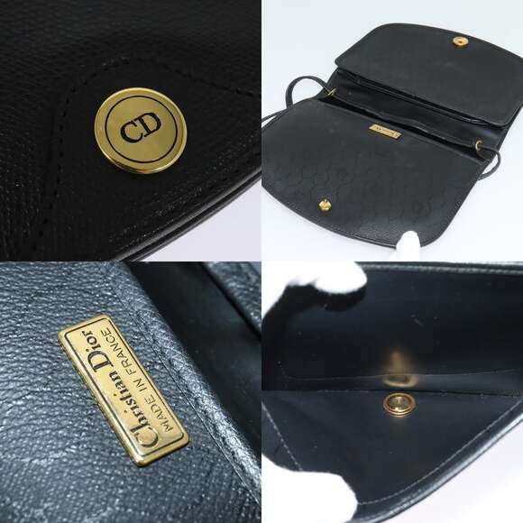 DIOR Shoulder Bag Leather Black Gold - Picture 11 of 12